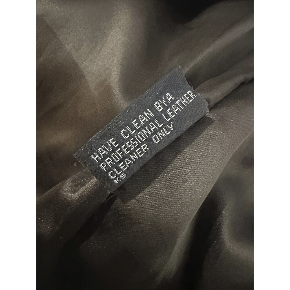 Unik Distressed Brown Leather Braided Moto Motorcycle Jacket Cross Zip Size XS - Picture 15 of 16